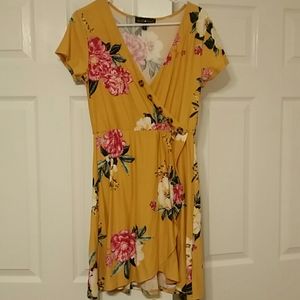 Yellow Flower Patterned Dress